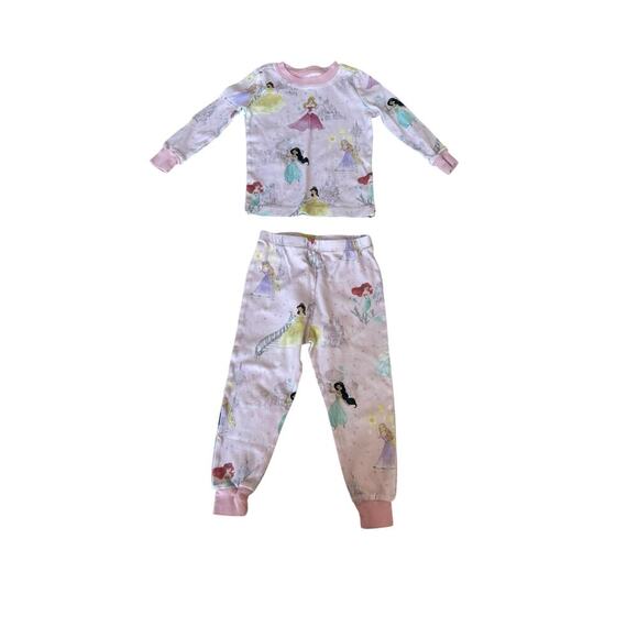 Pottery Barn Kids Pink Disney Princess Castles Organic Cotton Pajama Set Size 2T - Picture 3 of 10